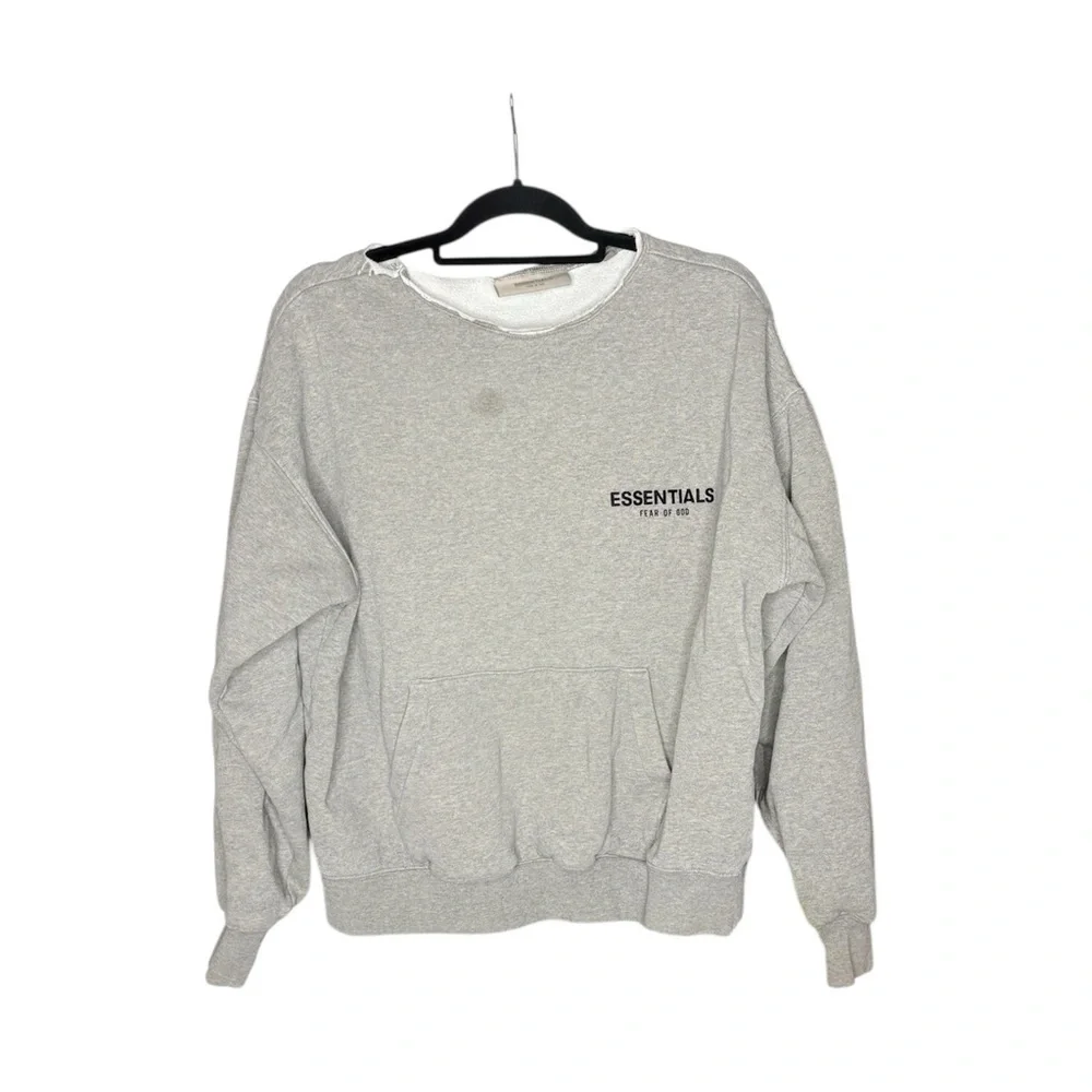 Essentials fear of God grey crew neck sweatshirt size XS